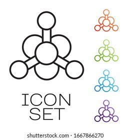 Black line Bacteria icon isolated on white background. Bacteria and germs, microorganism disease causing, cell cancer, microbe, virus, fungi. Set icons colorful. Vector Illustration
