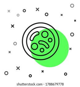 Black line Bacteria icon isolated on white background. Bacteria and germs, microorganism disease causing, cell cancer, microbe, virus, fungi.  Vector