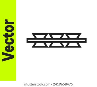 Black line Barbed wire icon isolated on white background.  Vector