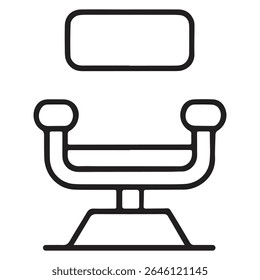 Black Line Barber Chair Icon Vector Illustration for Beauty and Hair Salon