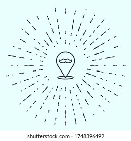 Black line Barbershop icon isolated on grey background. Hairdresser logo or signboard. Abstract circle random dots. Vector Illustration