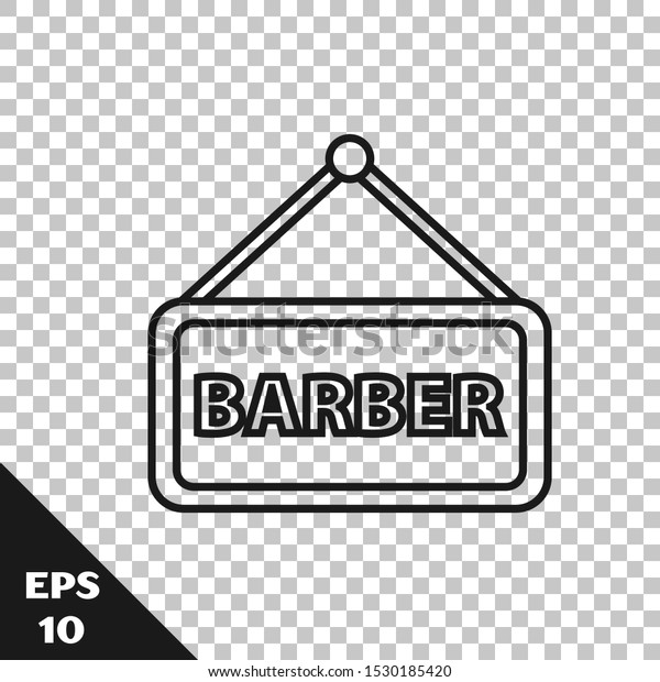 Black Line Barbershop Icon Isolated On Stock Vector Royalty Free