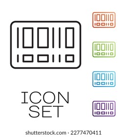 Black line Barcode icon isolated on white background. Set icons colorful. Vector