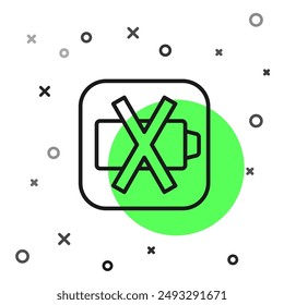 Abbuchung Schwarze Linie: Symbol für die Batteriefüllstandsanzeige auf weißem Hintergrund.  Vektorgrafik