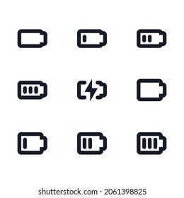 Black line battery icon design pack for your work