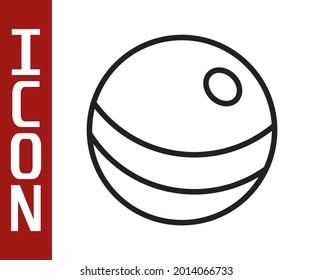 Black line Beach ball icon isolated on white background. Children toy.  Vector