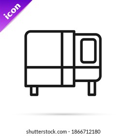Black line Bed icon isolated on white background.  Vector