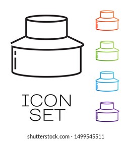 Black line Beekeeper with protect hat icon isolated on white background. Special protective uniform. Set icons colorful. Vector Illustration