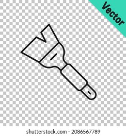 Black line Beekeeping brush icon isolated on transparent background. Tool of the beekeeper.  Vector