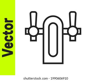 Black line Beer tap icon isolated on white background.  Vector