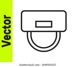 Black line Bellboy hat icon isolated on white background. Hotel resort service symbol.  Vector