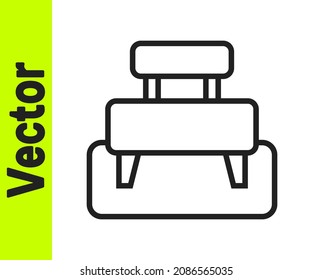 Black line Bench icon isolated on white background.  Vector