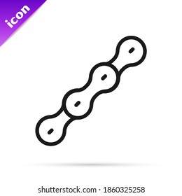 Black line Bicycle chain icon isolated on white background. Bike chain sprocket transmission.  Vector