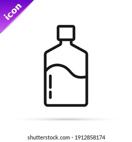 Schwarze Linie Große Flasche mit sauberem Wasser Symbol einzeln auf weißem Hintergrund. Kunststoffbehälter für den Kühler.  Vektorgrafik