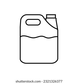 Black line Big bottle with clean water icon isolated on white background. Plastic container for the cooler. Vector Illustration EPS 10.