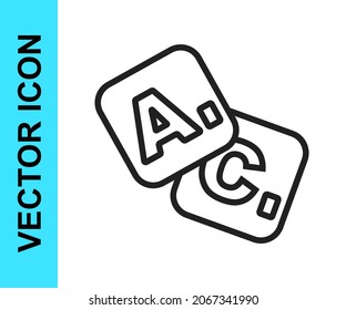 Black line Bingo icon isolated on white background. Lottery tickets for american bingo game.  Vector