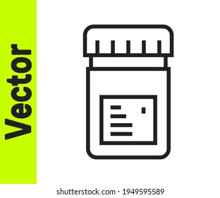 Black line Biologically active additives icon isolated on white background.  Vector