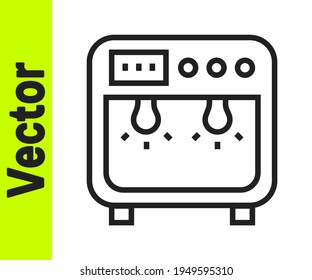 Black line Biosafety box icon isolated on white background.  Vector