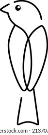 Black line bird logo. Vector illustration.