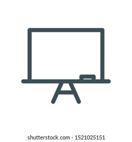 black line blackboard icon in flat style isolated. Vector Symbol illustration.