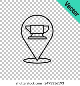 Black line Blacksmith anvil tool icon isolated on transparent background. Metal forging. Forge tool.  Vector