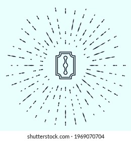 Black line Blade razor icon isolated on grey background. Abstract circle random dots. Vector Illustration
