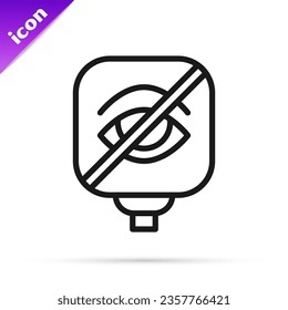 Black line Blindness icon isolated on white background. Blind sign.  Vector