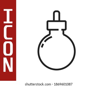 Black line Bomb ready to explode icon isolated on white background. Happy Halloween party.  Vector