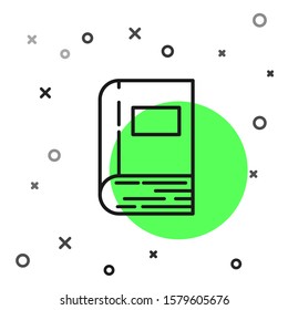 Black line Book icon isolated on white background.  Vector Illustration