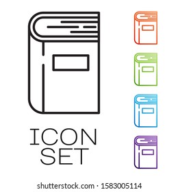 Black line Book icon isolated on white background. Set icons colorful. Vector Illustration
