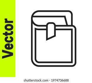 Black line Book icon isolated on white background.  Vector