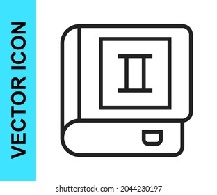 Black line Book icon isolated on white background. Second volume.  Vector