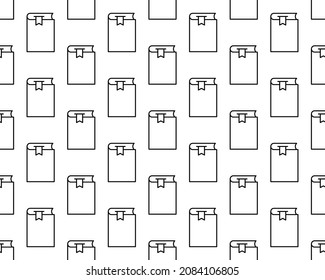 Black line book icon isolated seamless pattern on white background. Vector Illustration.