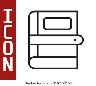 Black line Book icon isolated on white background.  Vector