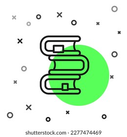 Schwarzes Buchsymbol einzeln auf weißem Hintergrund.  Vektorgrafik