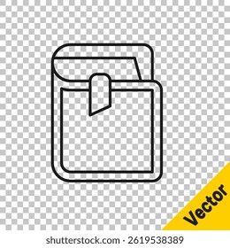 Black line Book icon isolated on transparent background.  Vector