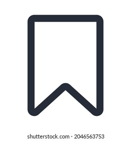 Black line bookmark icon design