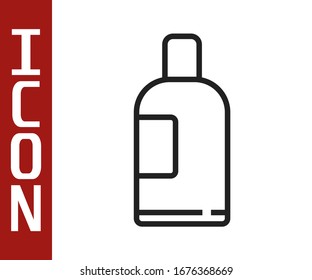 Frasco de icono de champú aislado sobre fondo blanco.  Ilustración vectorial