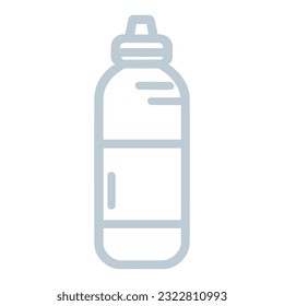 Black line Bottle of water icon isolated on white background.