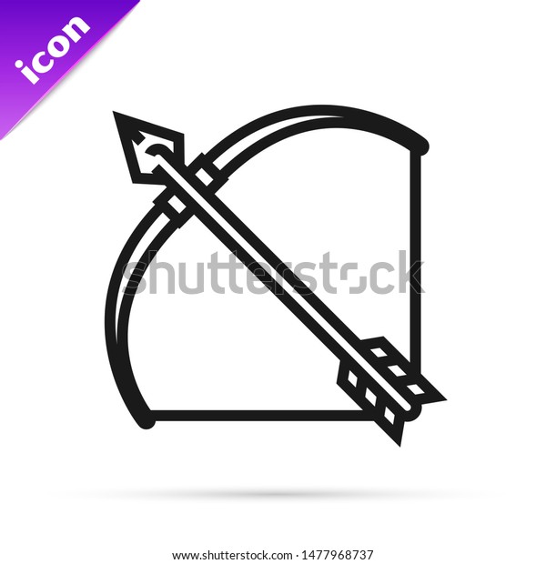 Black Line Bow Arrow Quiver Icon Stock Vector (Royalty Free) 1477968737