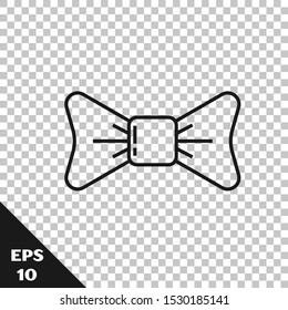Black line Bow tie icon isolated on transparent background.  Vector Illustration