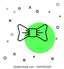 Black line Bow tie icon isolated on white background.  Vector Illustration