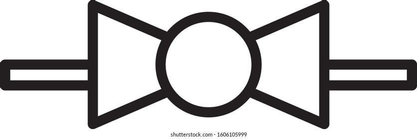 Black line Bow tie icon isolated on white background.  Vector Illustration