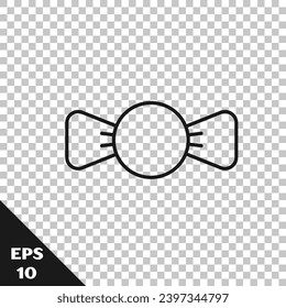 Black line Bow tie icon isolated on transparent background.  Vector