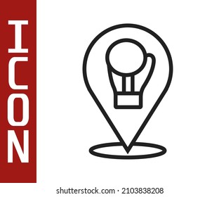 Black line Boxing glove icon isolated on white background.  Vector