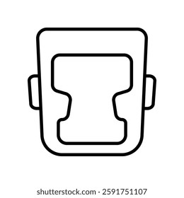 Black Line of Boxing Head Guard Icon Isolated Vector illustration