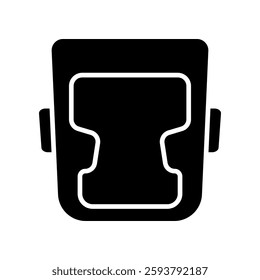 Black Line of Boxing Head Guard Icon Isolated Vector illustration