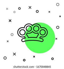 Icono de manguitos de bronce de línea negra aislado en fondo blanco. Ilustración vectorial