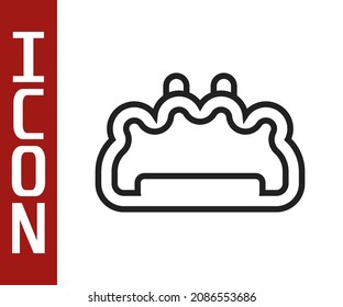 Icono de nudillos de lino negro aislado en fondo blanco.  Vector