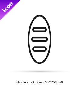 Black line Bread loaf icon isolated on white background.  Vector